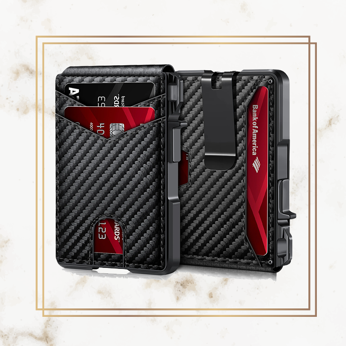 Premium Leather Wallet - Carbon Fibre