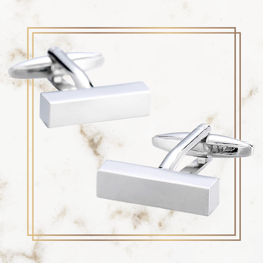 Wedding Cufflinks - Thin Rectangle