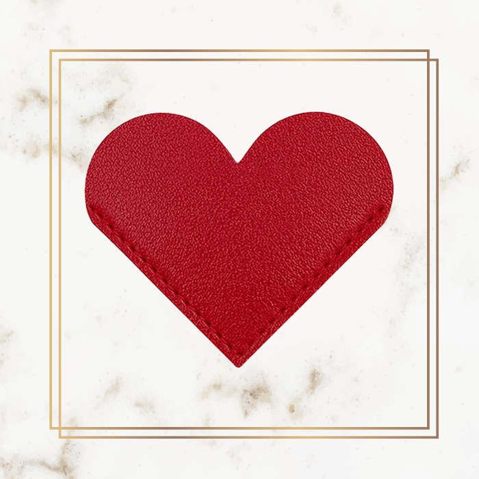 Wedding Heart Bookmark - Leather