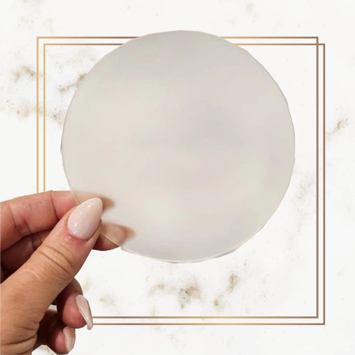 Round Wedding Place Card - Frosted Acrylic