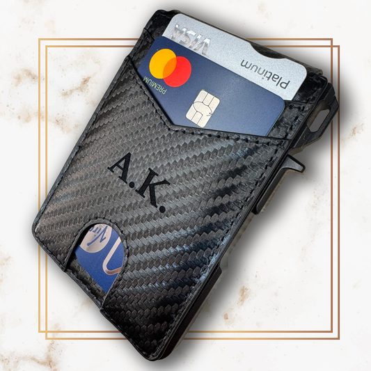 Premium Leather Wallet - Carbon Fibre